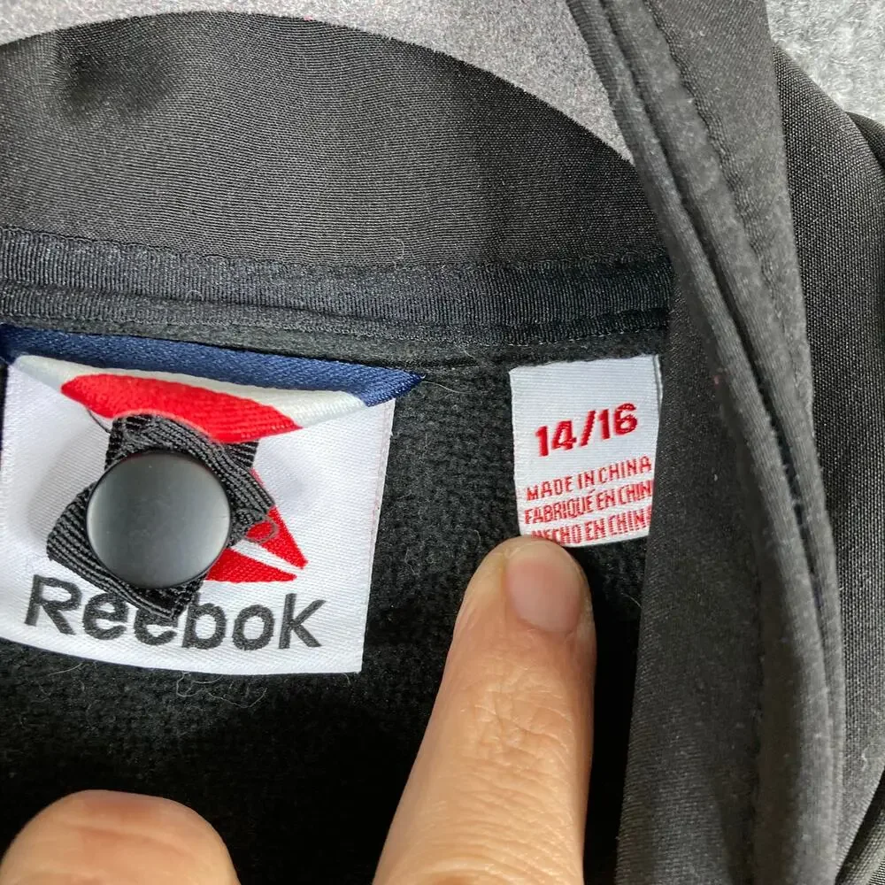 Reebok Jacket‎ Boys Size 14/16 Black Gray Softshell Full Zip Outdoor Activewear